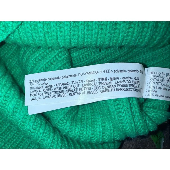 Massimo Dutt sweater green Sz s High Neck Long Sleeves Preppy Normcore - Picture 4 of 6